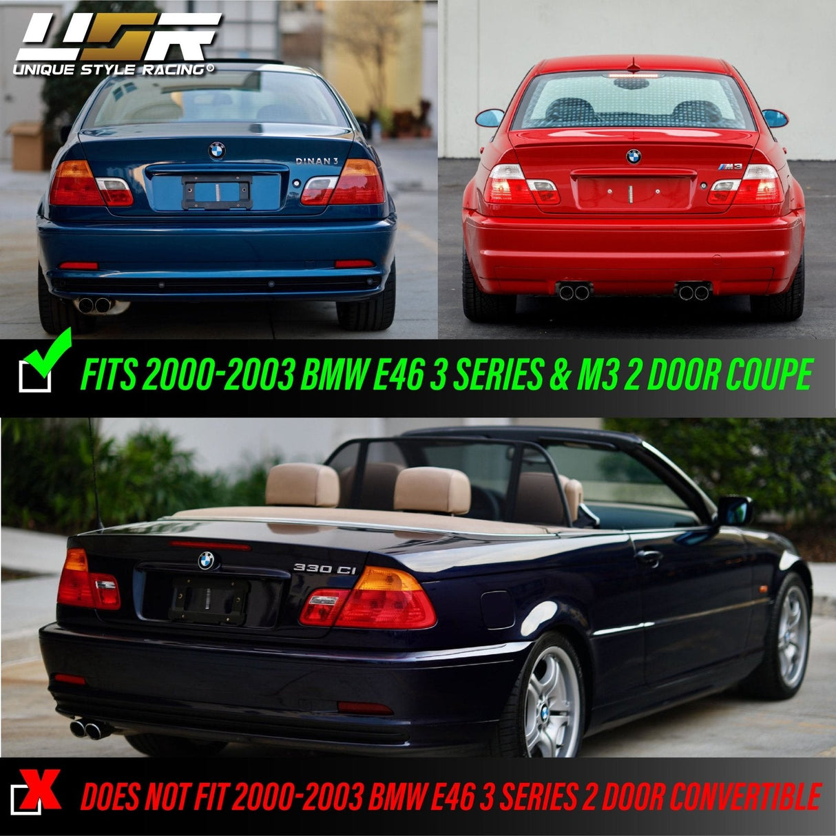 1999-2003 BMW E46 Red/Smoke LED Tail Lights - 4 Pieces