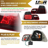 1999-2003 BMW E46 Red/Smoke LED Tail Lights - 4 Pieces