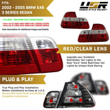 2002-2005 BMW E46 4D Red/Smoke/Red 4pcs Tail Lights