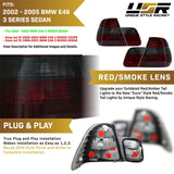 2002-2005 BMW E46 4D Red/Smoke/Red 4pcs Tail Lights