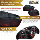 2006-2008 BMW E90 Blackline Style Dark Red Smoke Tail Lights