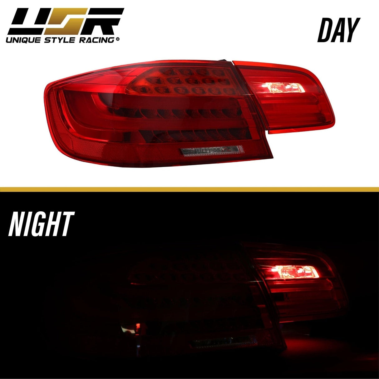 2007-2010 BMW E92 Euro LCI Look LED Tail Lights 4pc w/ Wiring