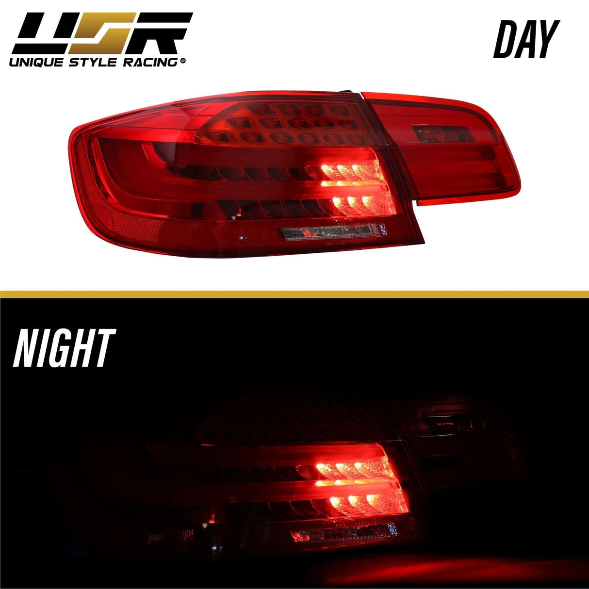 2007-2010 BMW E92 Euro LCI Look LED Tail Lights 4pc w/ Wiring