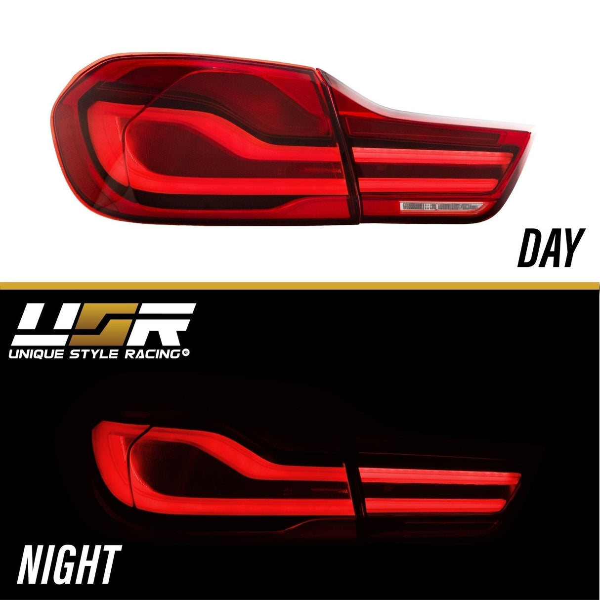 2014-2017 BMW 4 Series OE Style LED Light Bar Red Lens 4pcs Tail Light