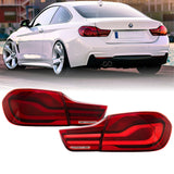 2014-2017 BMW 4 Series OE Style LED Light Bar Red Lens 4pcs Tail Light