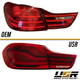 2014-2017 BMW 4 Series OE Style LED Light Bar Red Lens 4pcs Tail Light