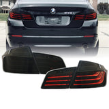 2010-2016 Bmw F10 5 Series Lci Style Blackline/Smoke Led Rear 4 Pieces Tail Lights
