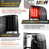 2004-2008 Ford F150 DM Style LED Black Tail Lights Set