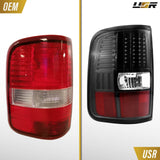 2004-2008 Ford F150 DM Style LED Black Tail Lights Set