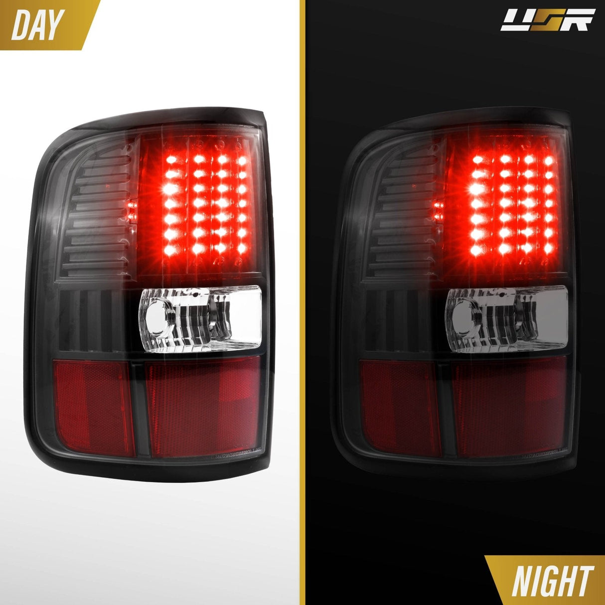 2004-2008 Ford F150 DM Style LED Black Tail Lights Set