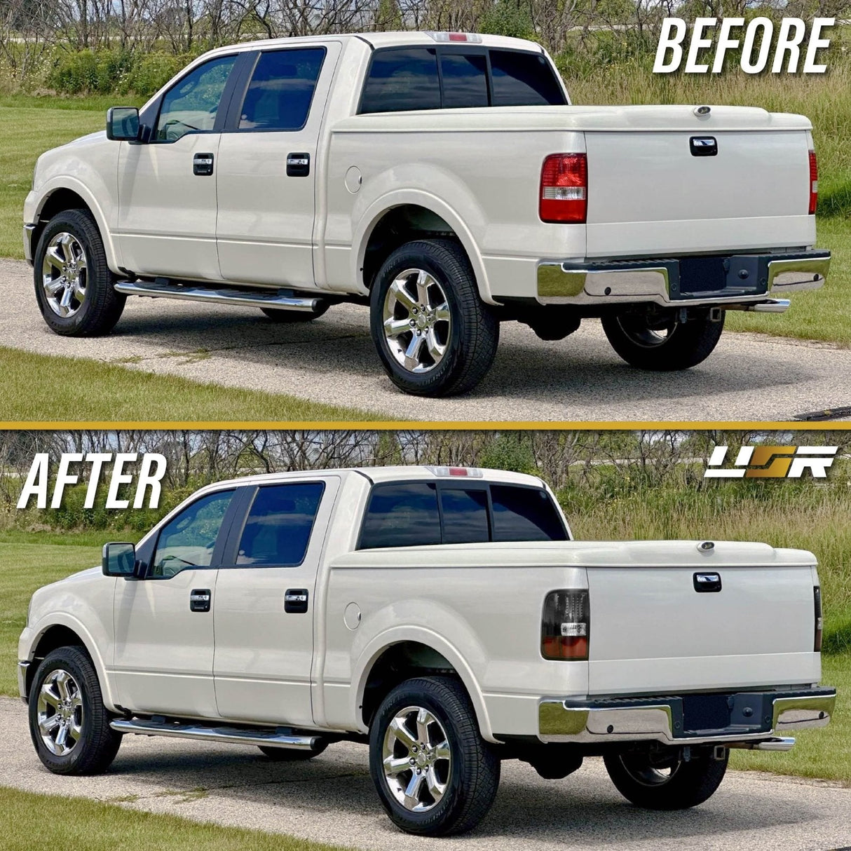 2004-2008 Ford F150 DM Style LED Black Tail Lights Set