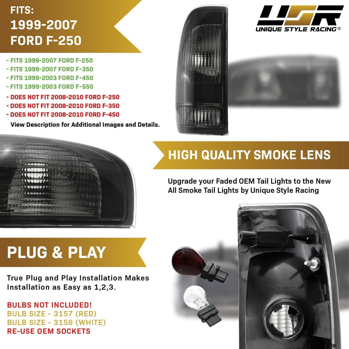 1997-2003 Ford F150 / 1997-2007 Ford F250 Smoke Tail Light