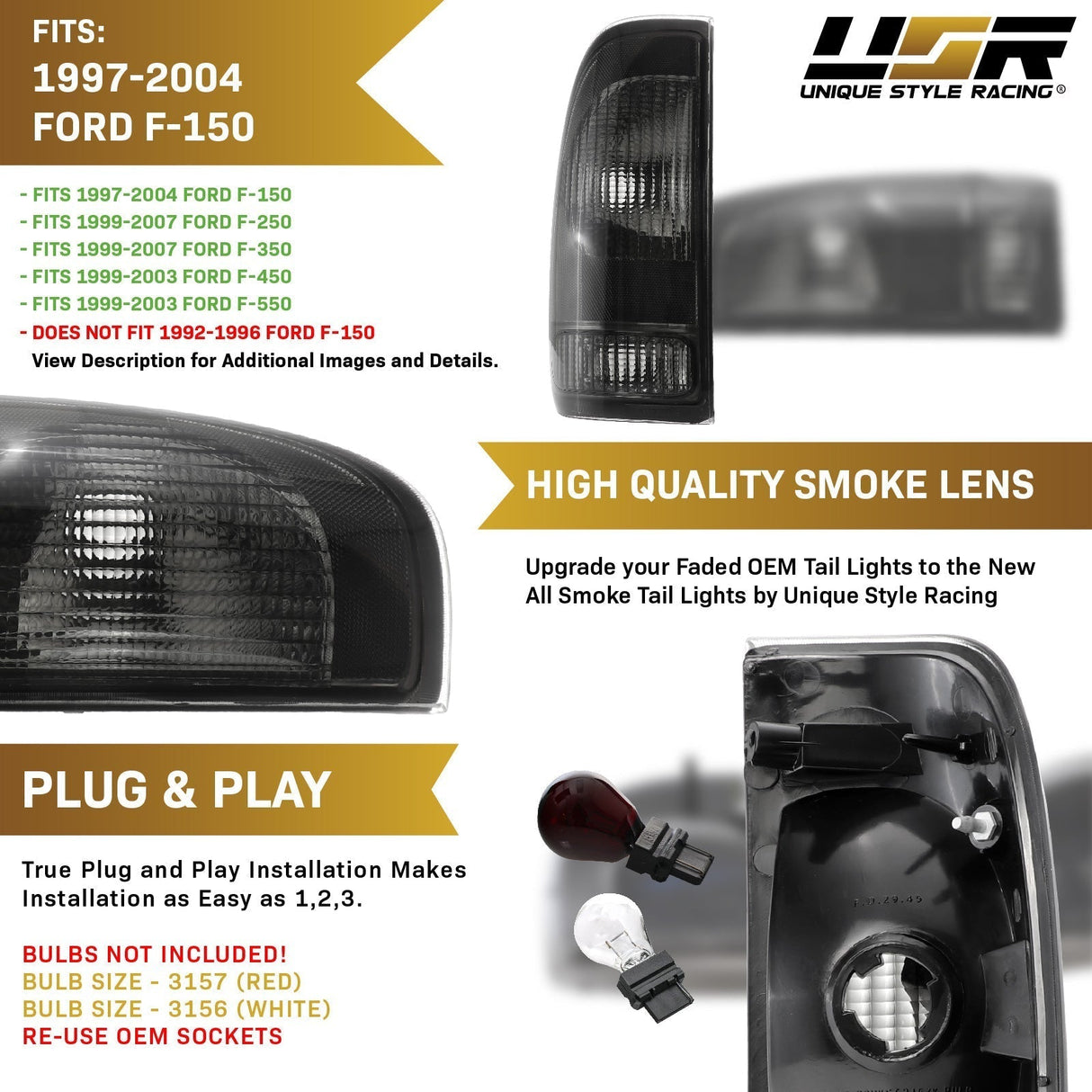 1997-2003 Ford F150 / 1997-2007 Ford F250 Smoke Tail Light