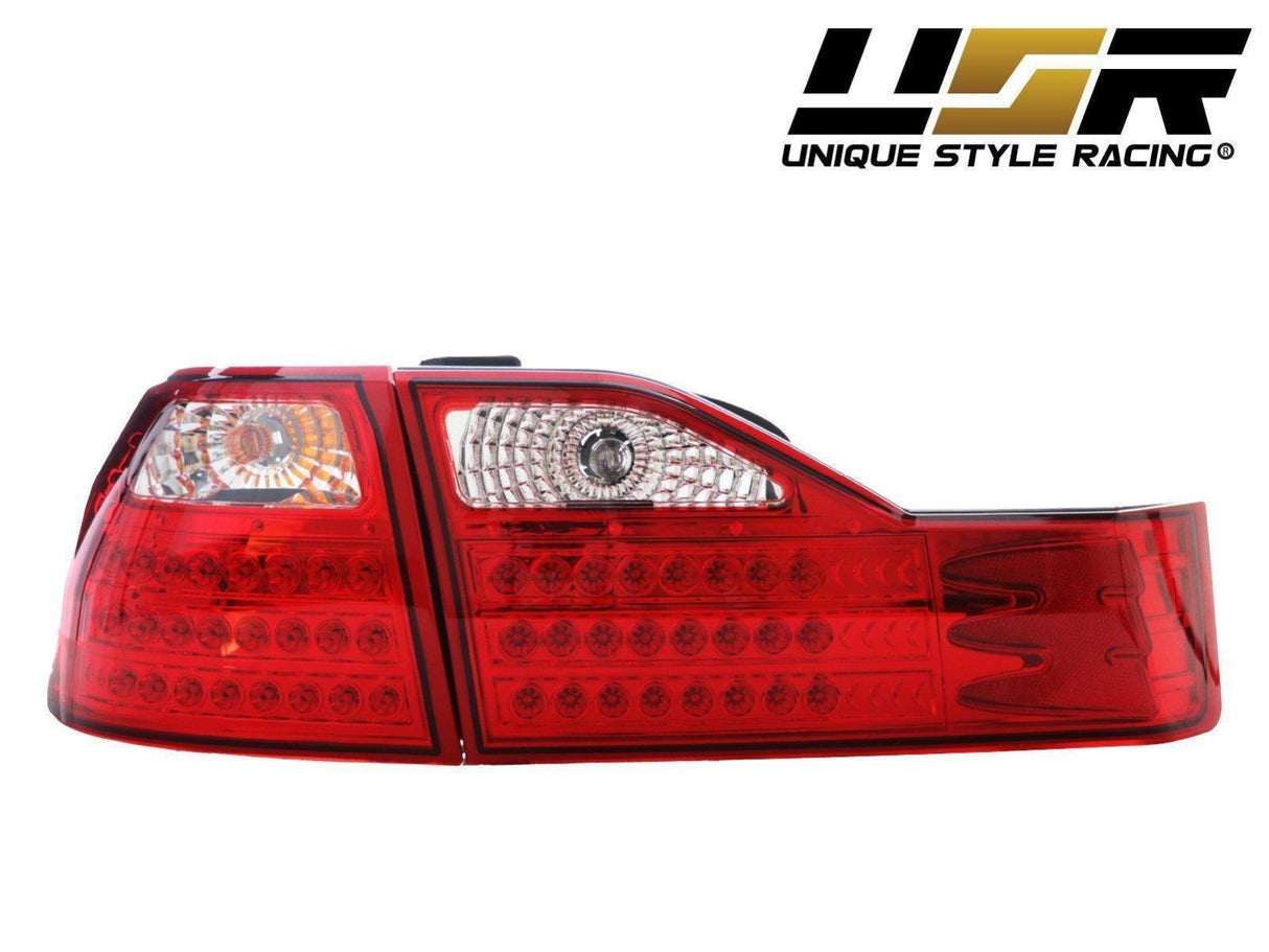 1998-2000 Honda Accord 4dr Red/Clear LED Tail Lights