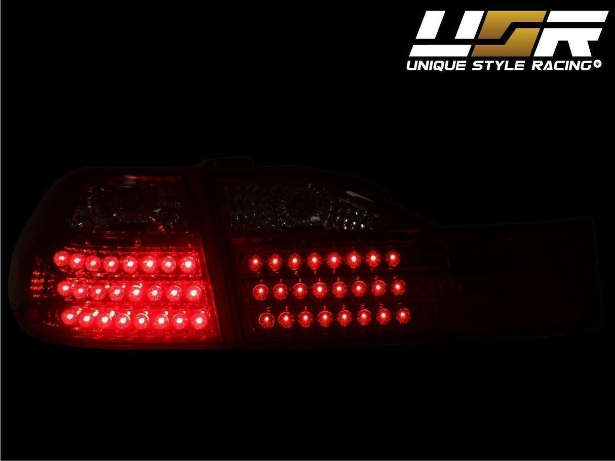 1998-2000 Honda Accord 4dr Red/Clear LED Tail Lights