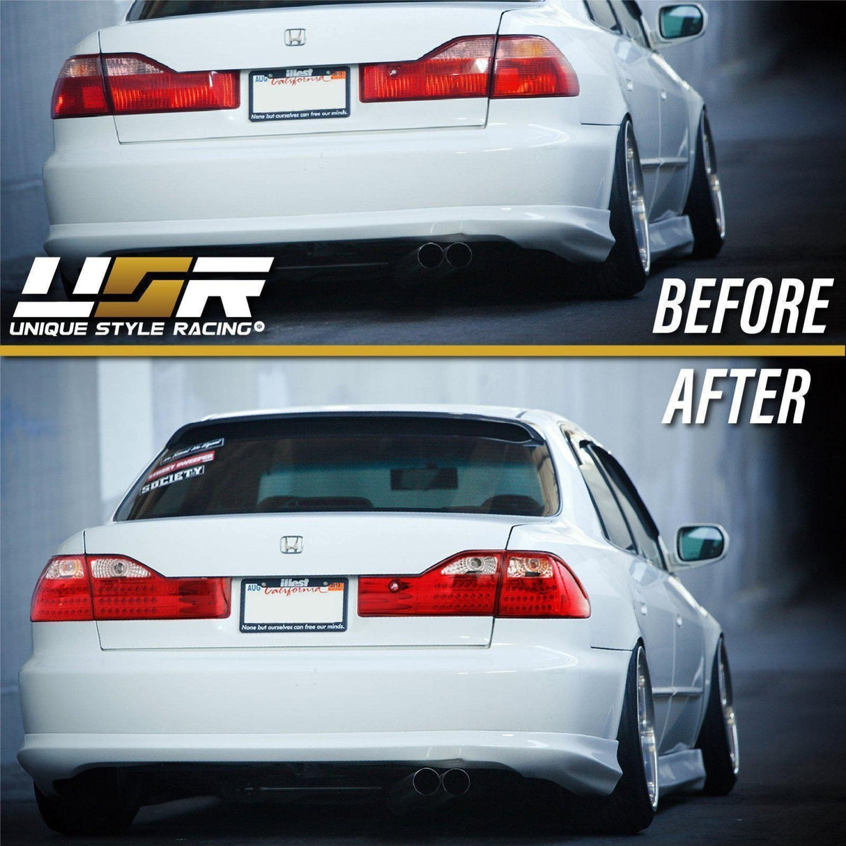 1998-2000 Honda Accord 4dr Red/Clear LED Tail Lights