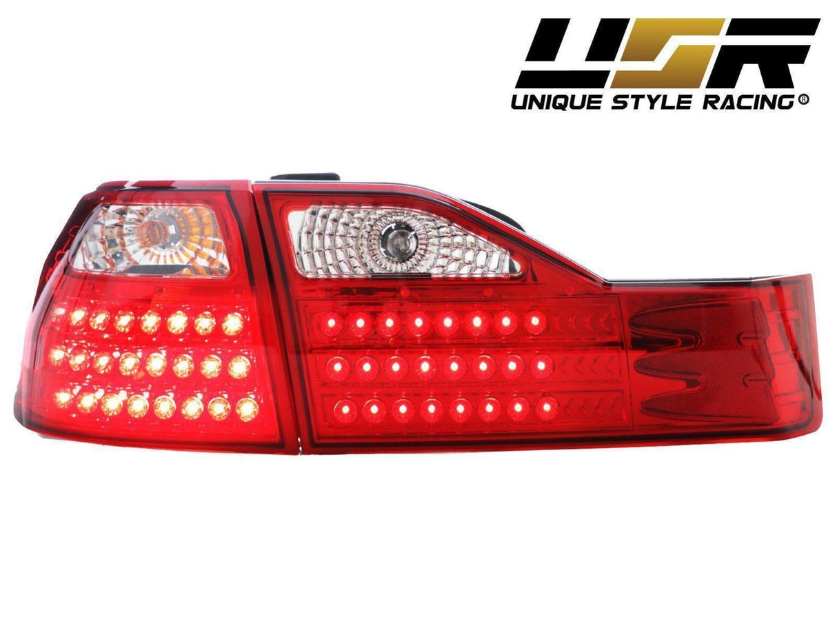 1998-2000 Honda Accord 4dr Red/Clear LED Tail Lights
