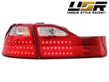 1998-2000 Honda Accord 4dr Red/Clear LED Tail Lights