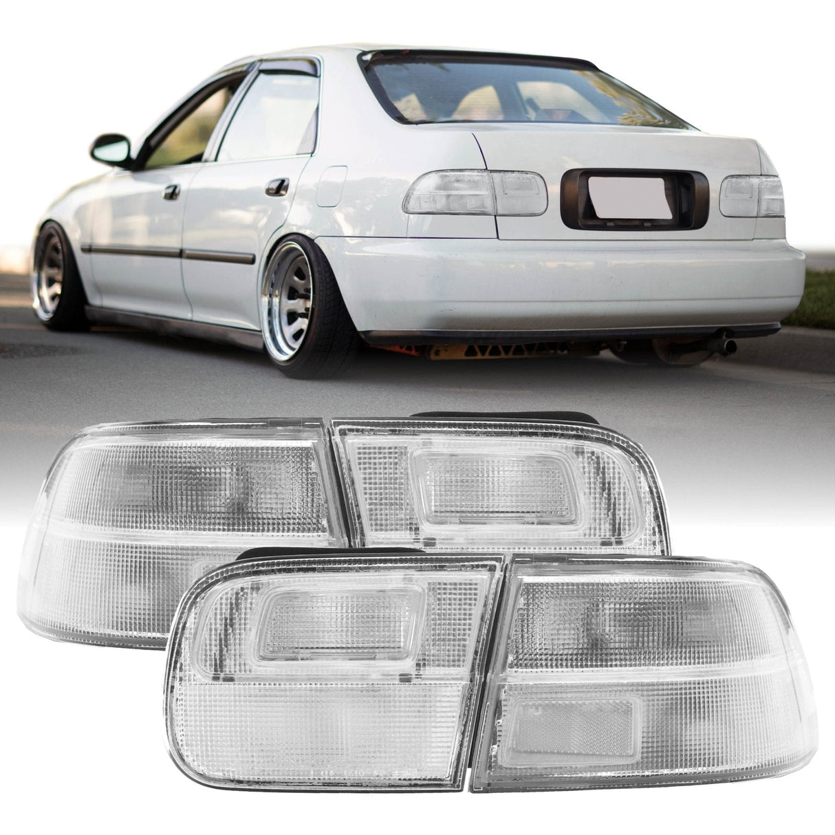 1992-1995 Honda Civic All Clear 4 Pieces Tail Lights