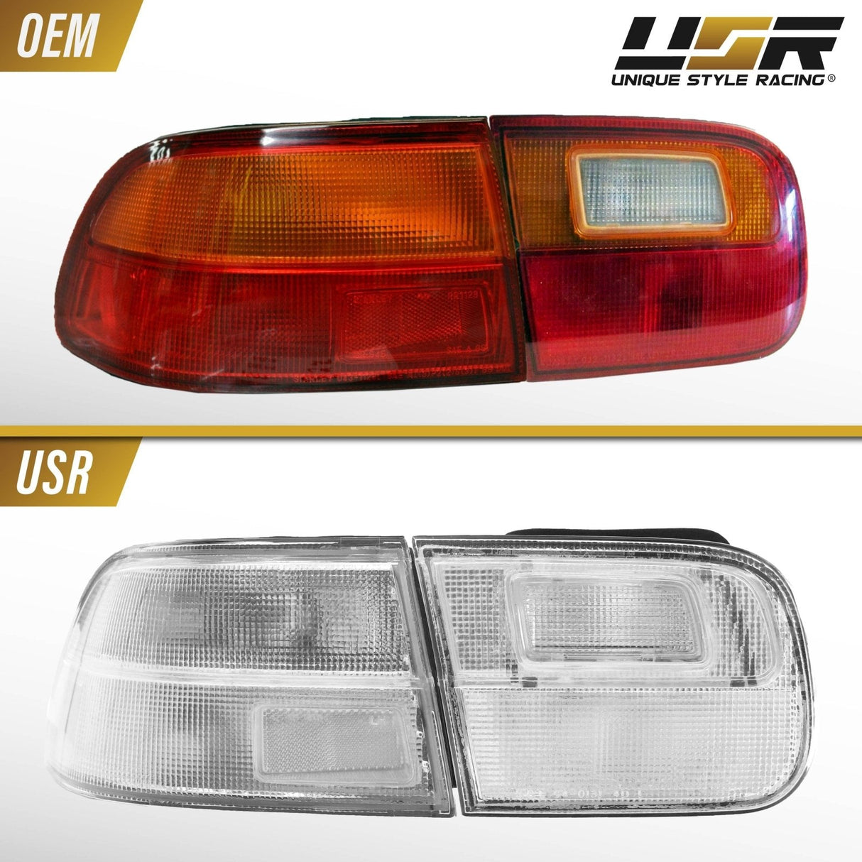1992-1995 Honda Civic All Clear 4 Pieces Tail Lights