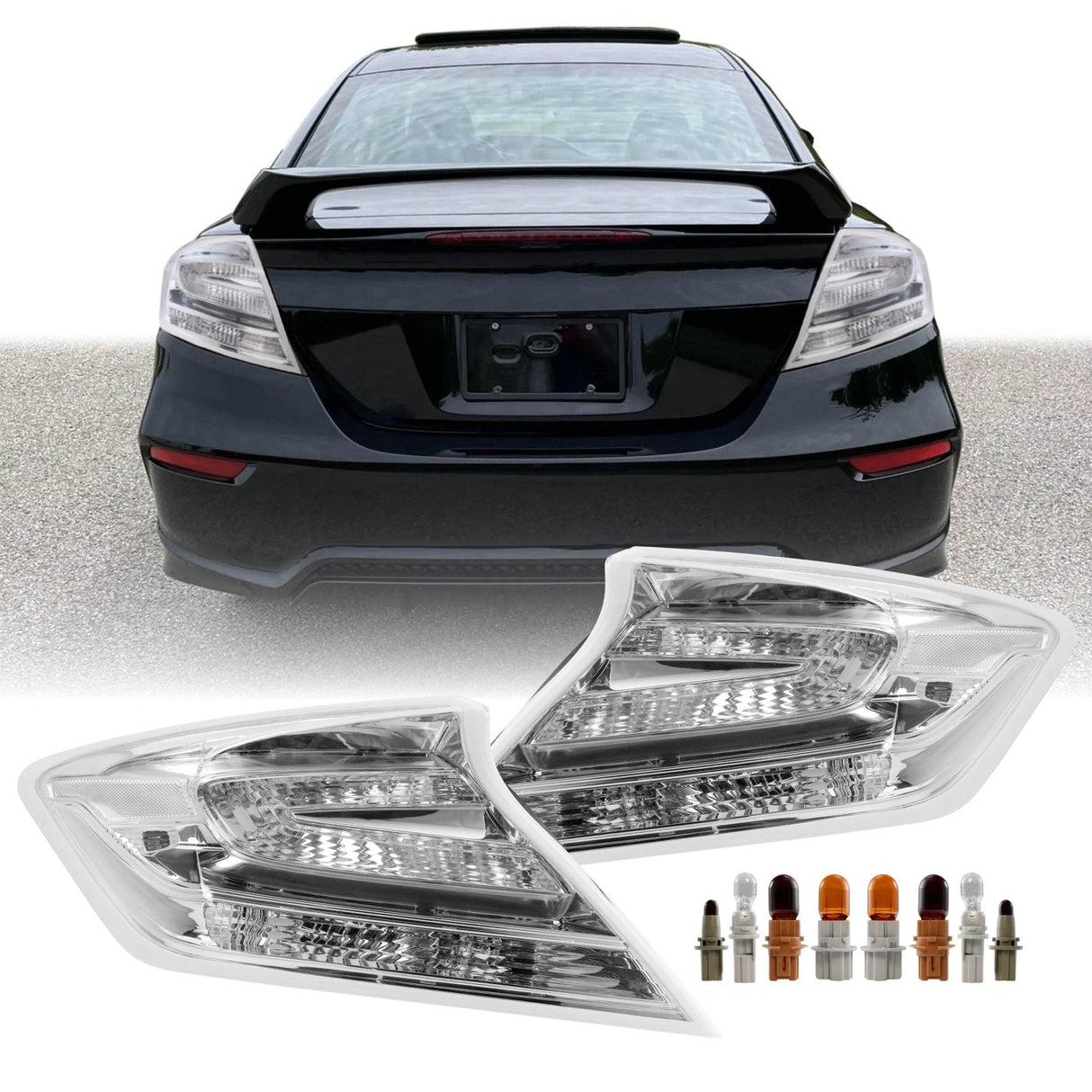 2014-2015 Honda Civic 2d Coupe All Clear Tail Lights Set