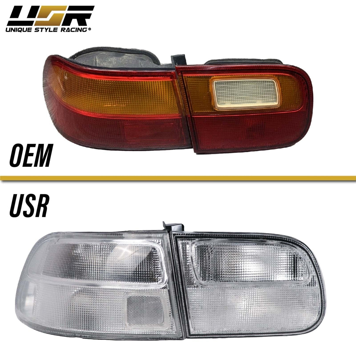 1992-1995 Honda Civic All Clear 4 Piece Tail Lights
