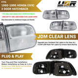 1992-1995 Honda Civic All Clear 4 Piece Tail Lights