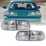 1992-1995 Honda Civic All Clear 4 Piece Tail Lights