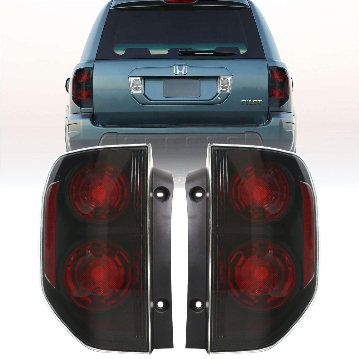 2003-2008 Honda Pilot Black/Smoke Tail Lights