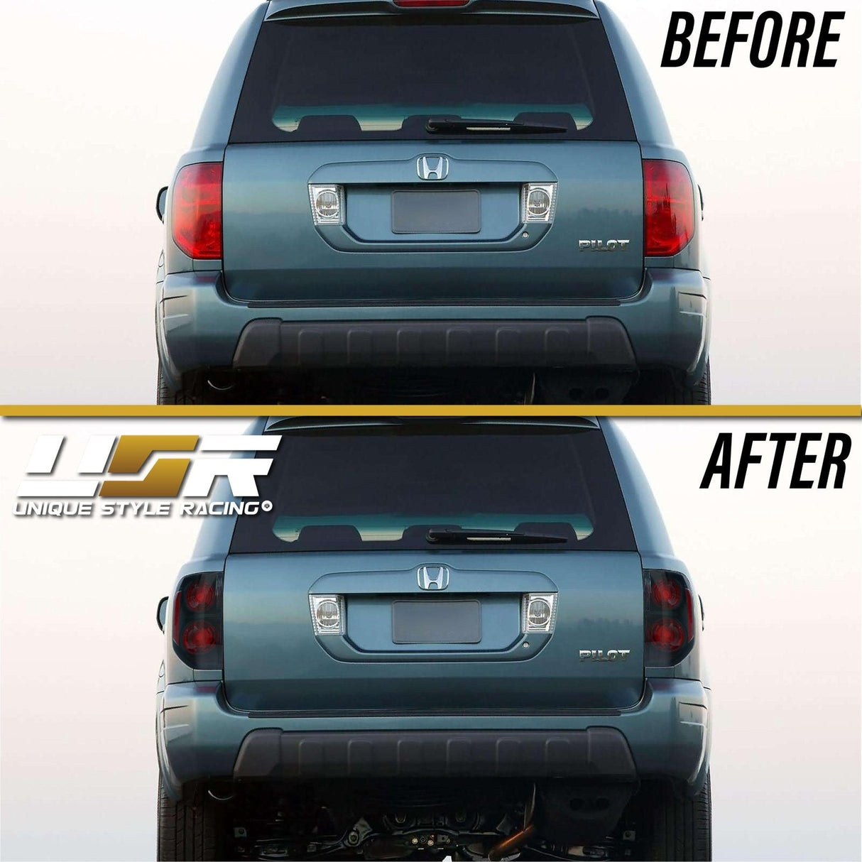 2003-2008 Honda Pilot Black/Smoke Tail Lights