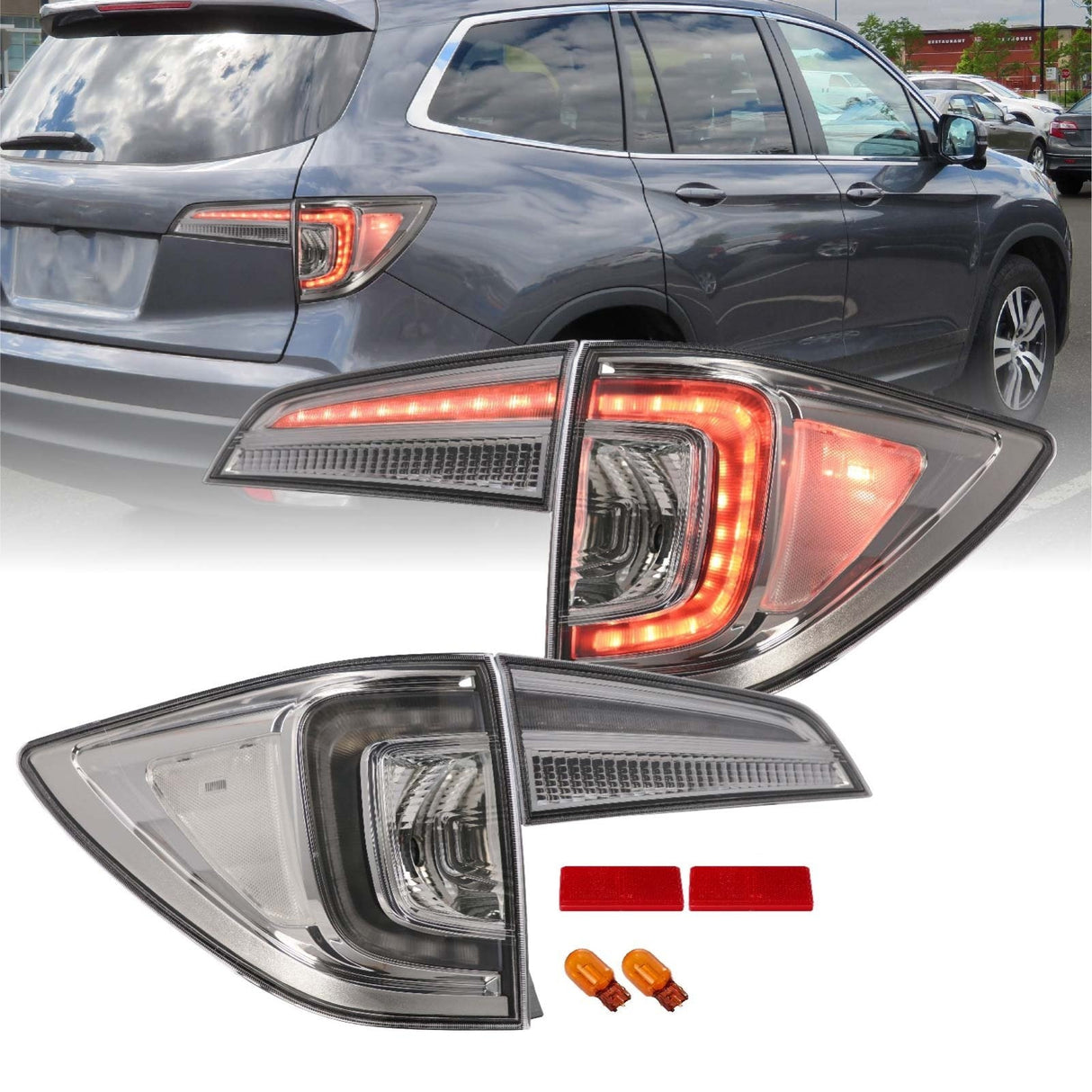 2016-2018 Honda Pilot All Clear Rear Tail Lights Set