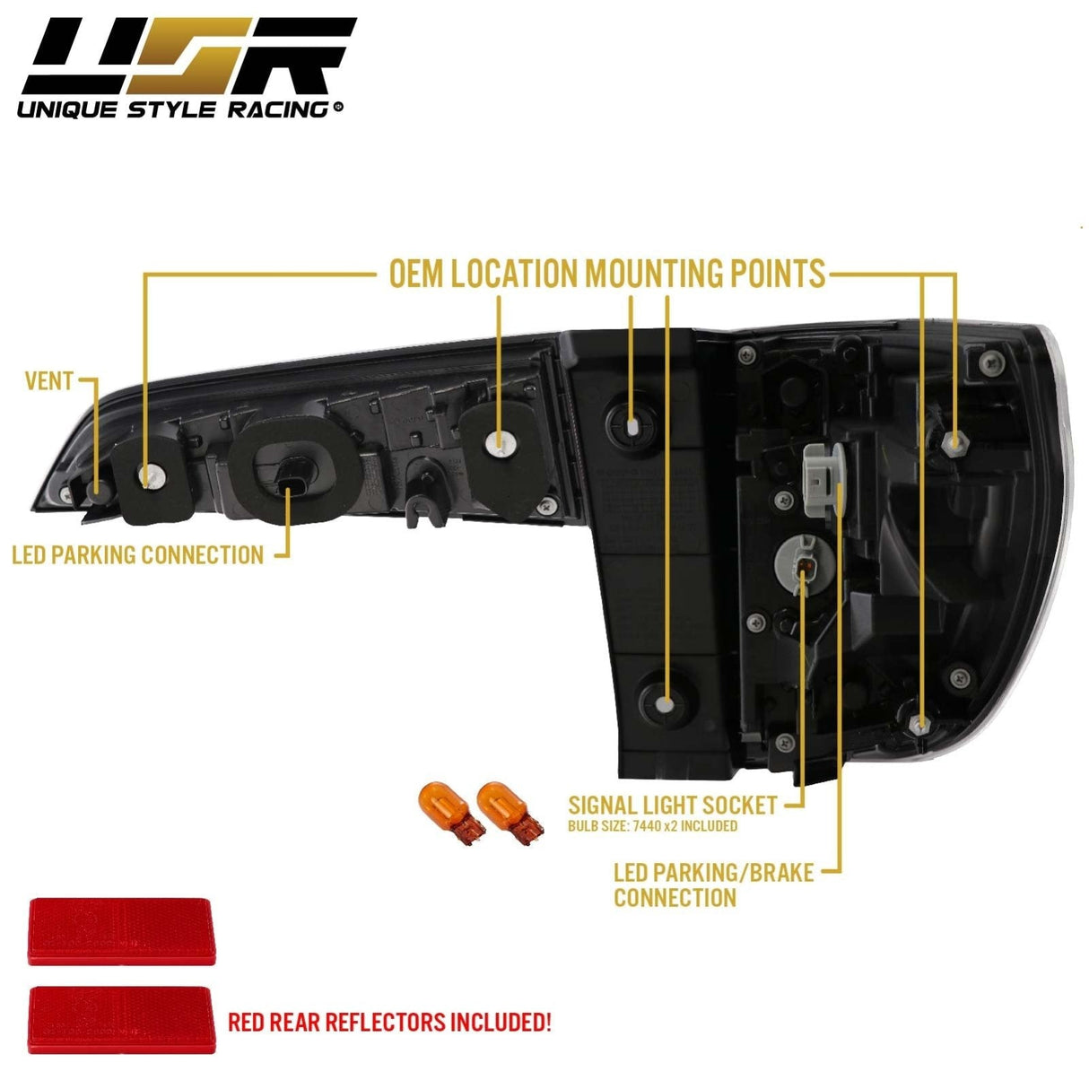 2016-2018 Honda Pilot All Clear Rear Tail Lights Set