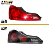 2008-2013 Infiniti G37 Maxzone Style Black Housing Clear Lens Tail Lights