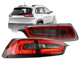 2014-2017 Jeep Cherokee Red/Smoke 4pcs LED Tail Lights