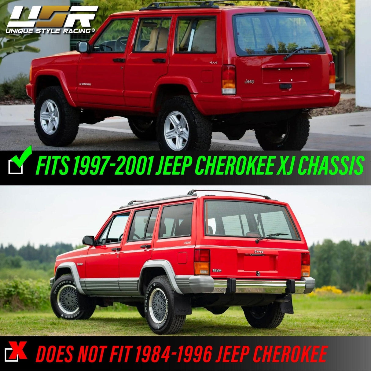 1997-2001 Jeep Cherokee XJ All Clear Tail Lights