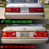 1990-1994 Lexus LS400 JDM Look Red/Clear/Red Tail Lights