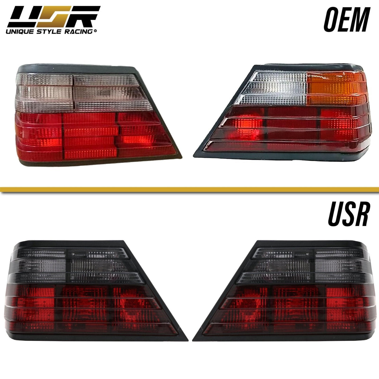 1986-1995 Mercedes W124 Red/Smoke Tail Lights