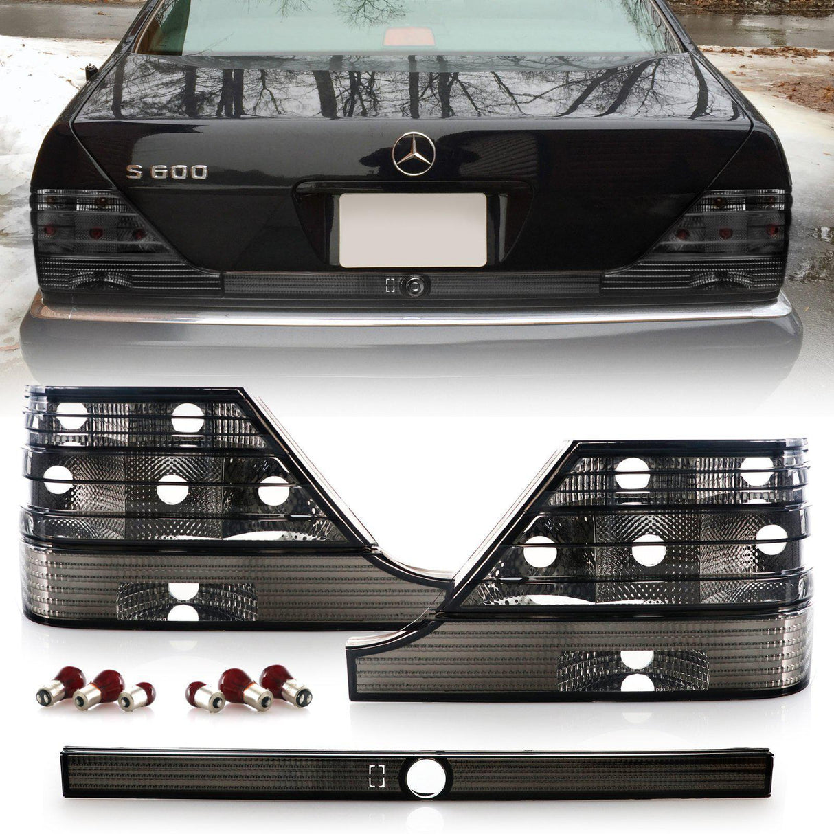 1994-1999 Mercedes W140 S Class Smoke Tail Light Set