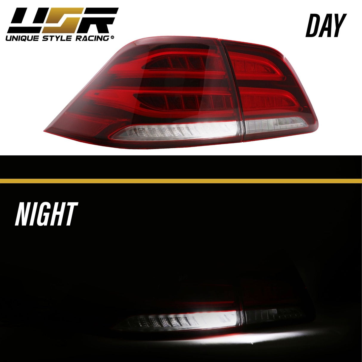 2012-2015 Mercedes W166 M Class GLE Look 4pcs Red/Clear LED Tail Lights