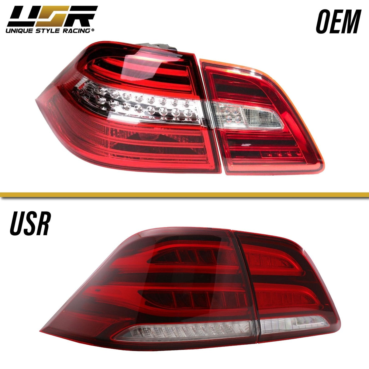 2012-2015 Mercedes W166 M Class GLE Look 4pcs Red/Clear LED Tail Lights