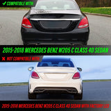 2015-2018 Mercedes W205 C Class AMG Style Red/Clear Full LED Tail Lights