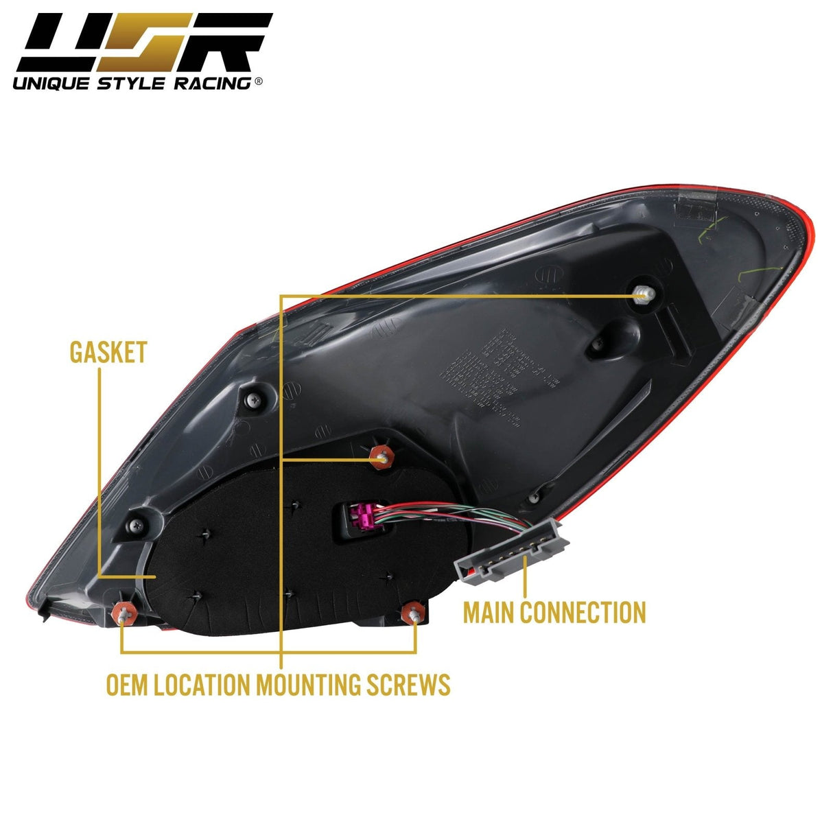 2015-2018 Mercedes W205 C Class AMG Style Red/Clear Full LED Tail Lights