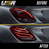 2015-2018 Mercedes W205 C Class AMG Style Red/Clear Full LED Tail Lights
