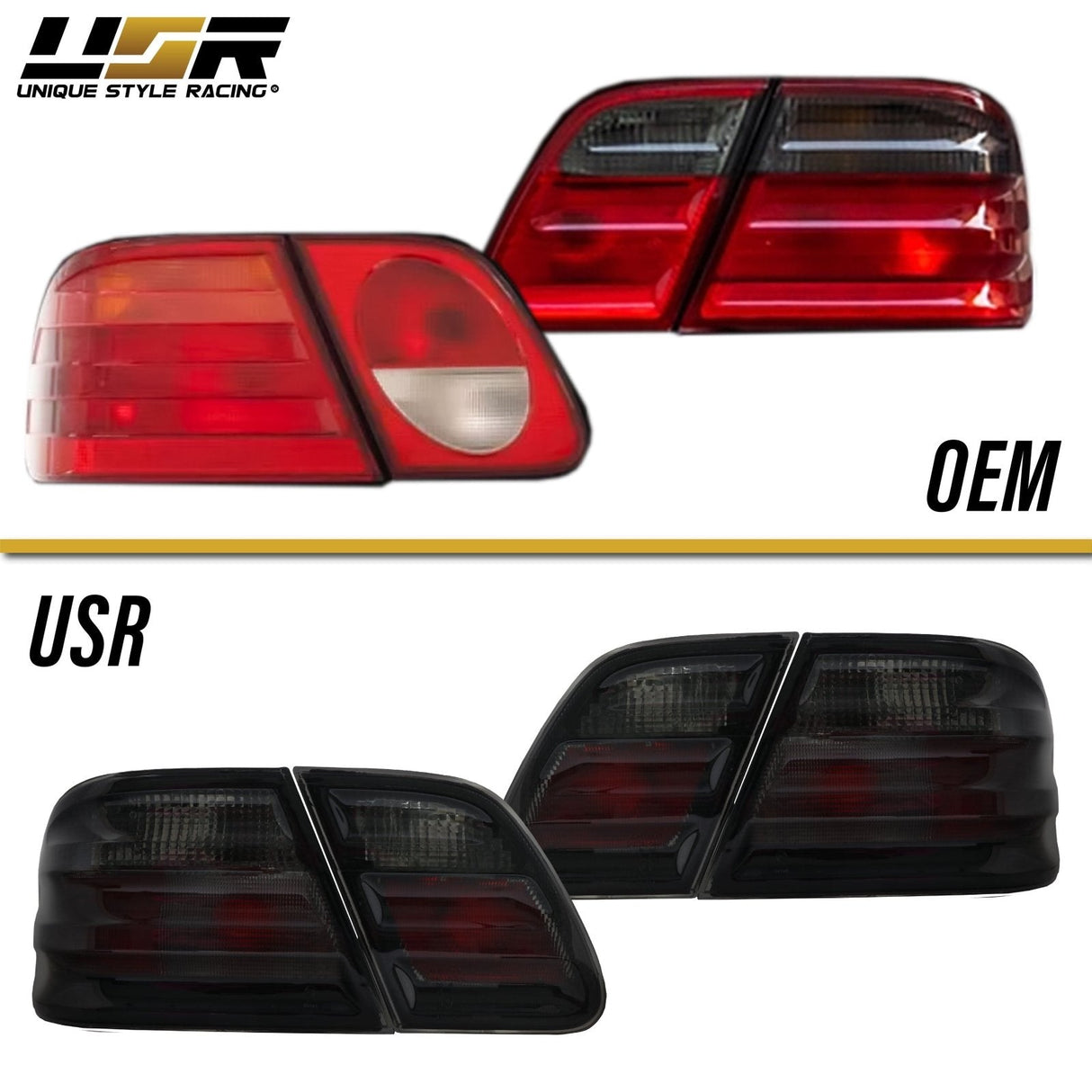 1995-2002 Mercedes E Class Smoke Tail Lights - 4 Pieces