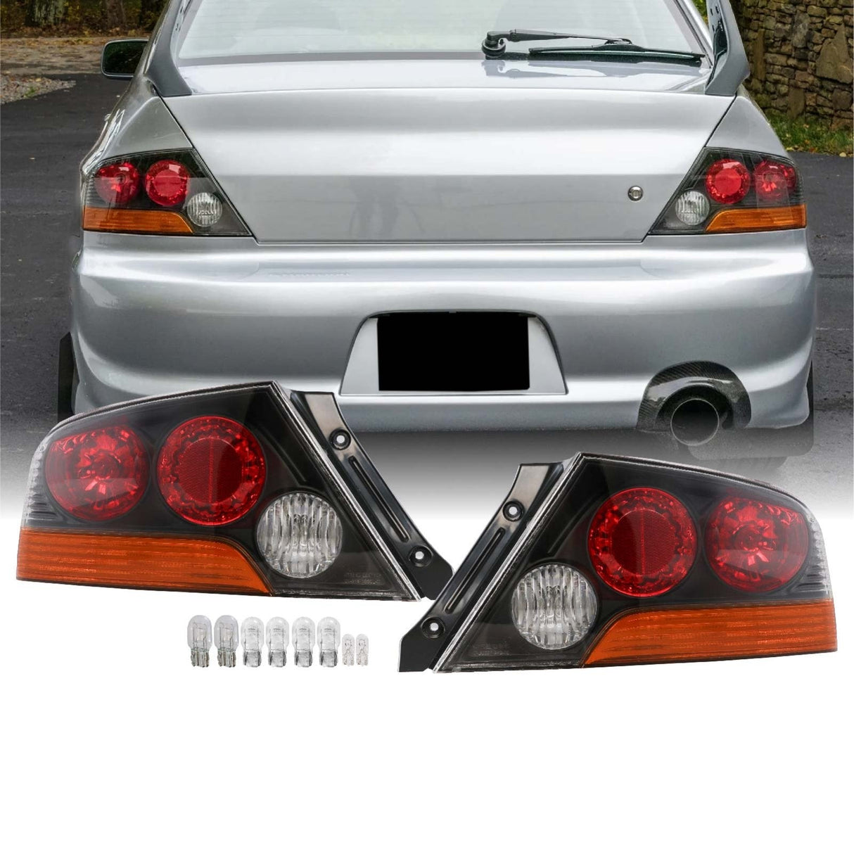 2003-2006 Mitsubishi Lancer Evo 8/9 JDM Black Tail Lights