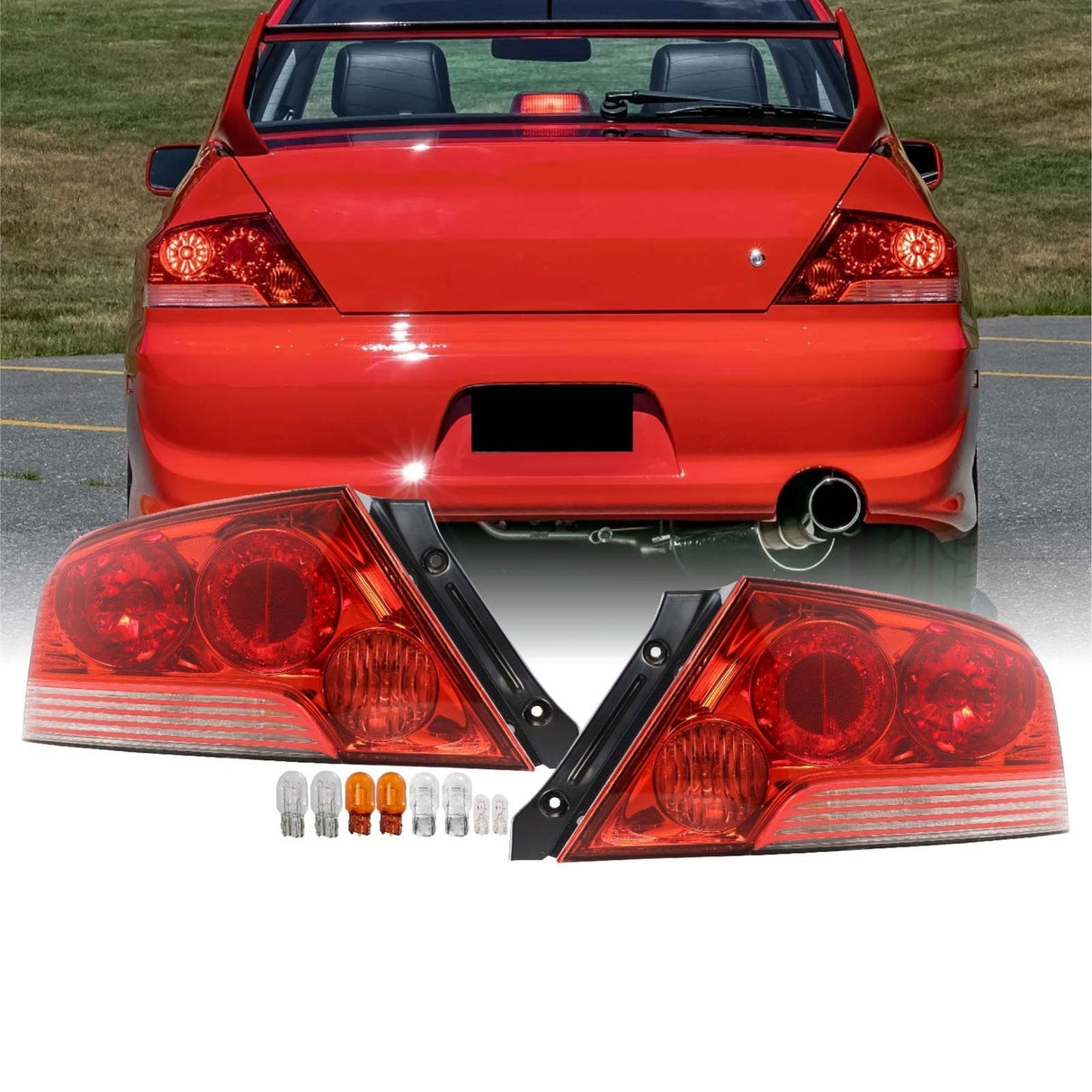2003-2006 Mitsubishi Lancer Evo 8/9 JDM Style Red Tail Lights