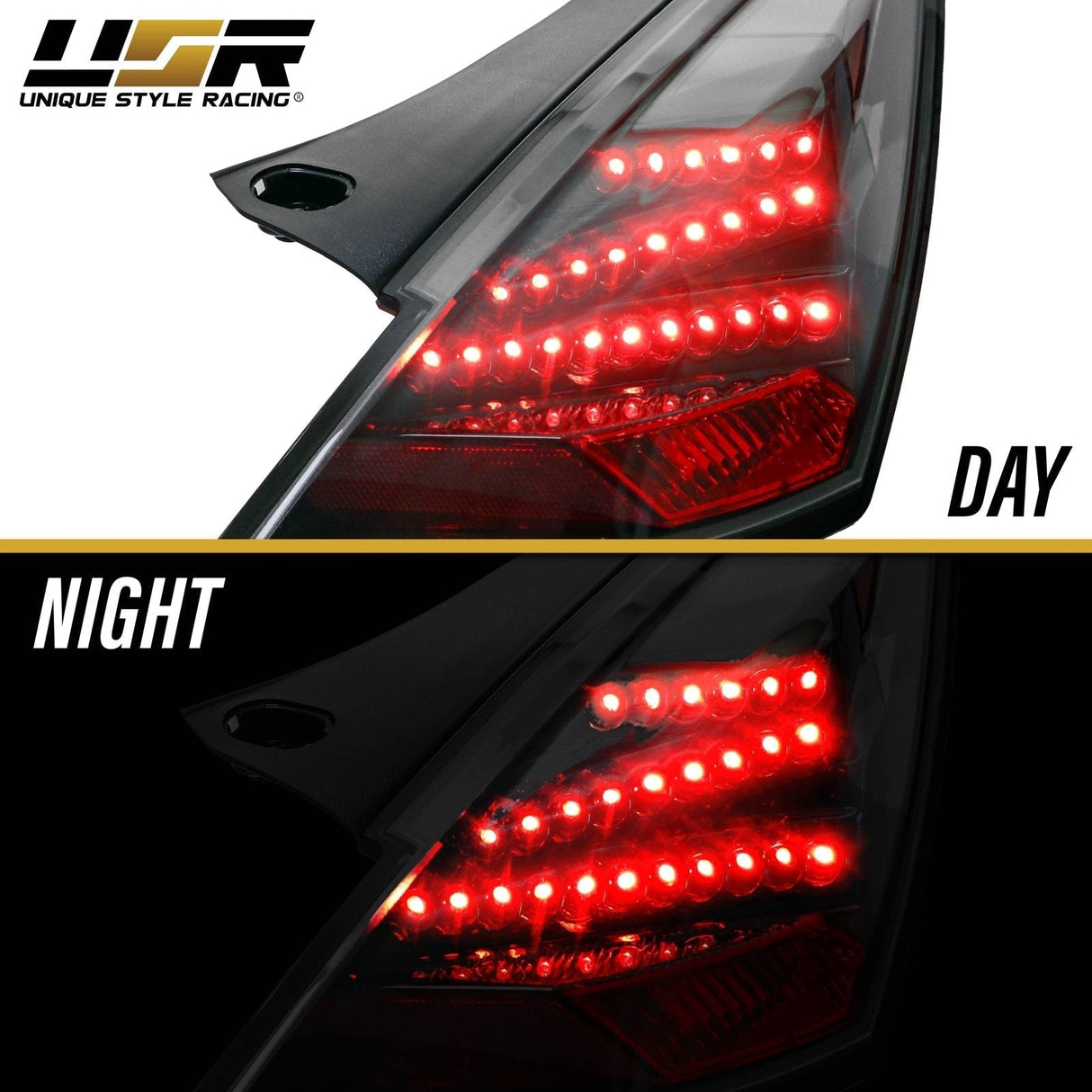 2003-2009 Nissan 350Z DM Black Red Z LED Tail Lights