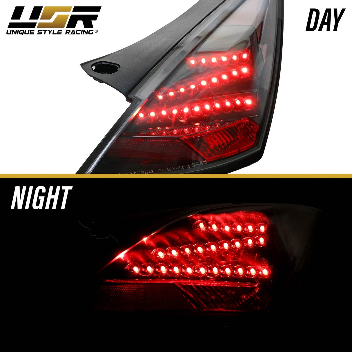 2003-2009 Nissan 350Z DM Black Red Z LED Tail Lights