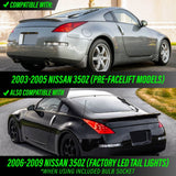 2003-2009 Nissan 350Z DM Black Red Z LED Tail Lights