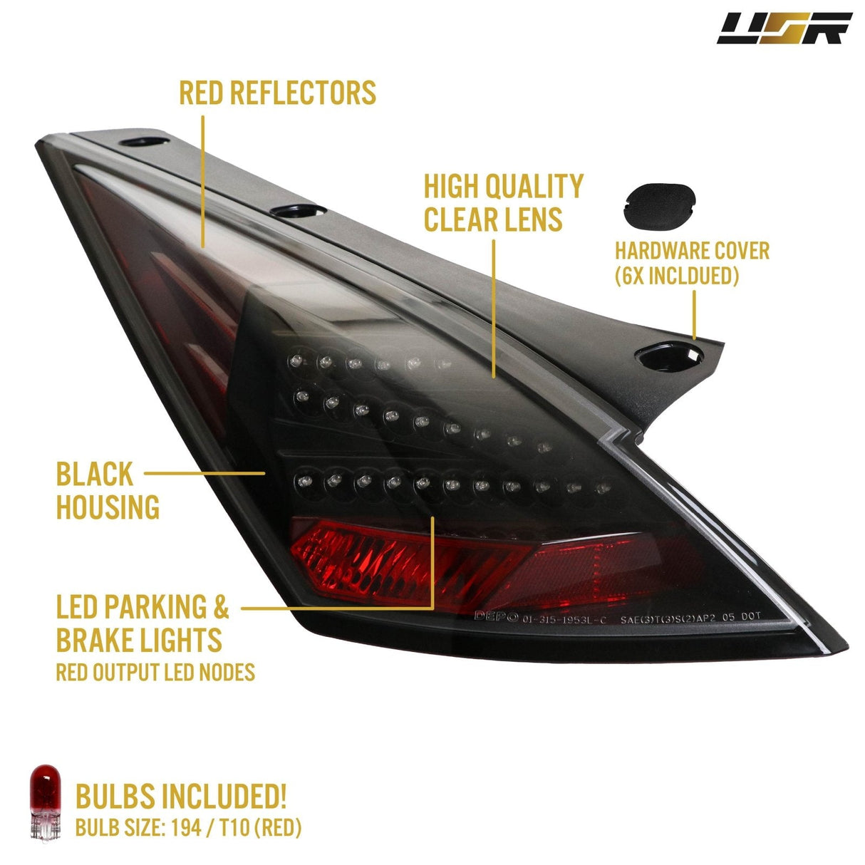 2003-2009 Nissan 350Z DM Black Red Z LED Tail Lights